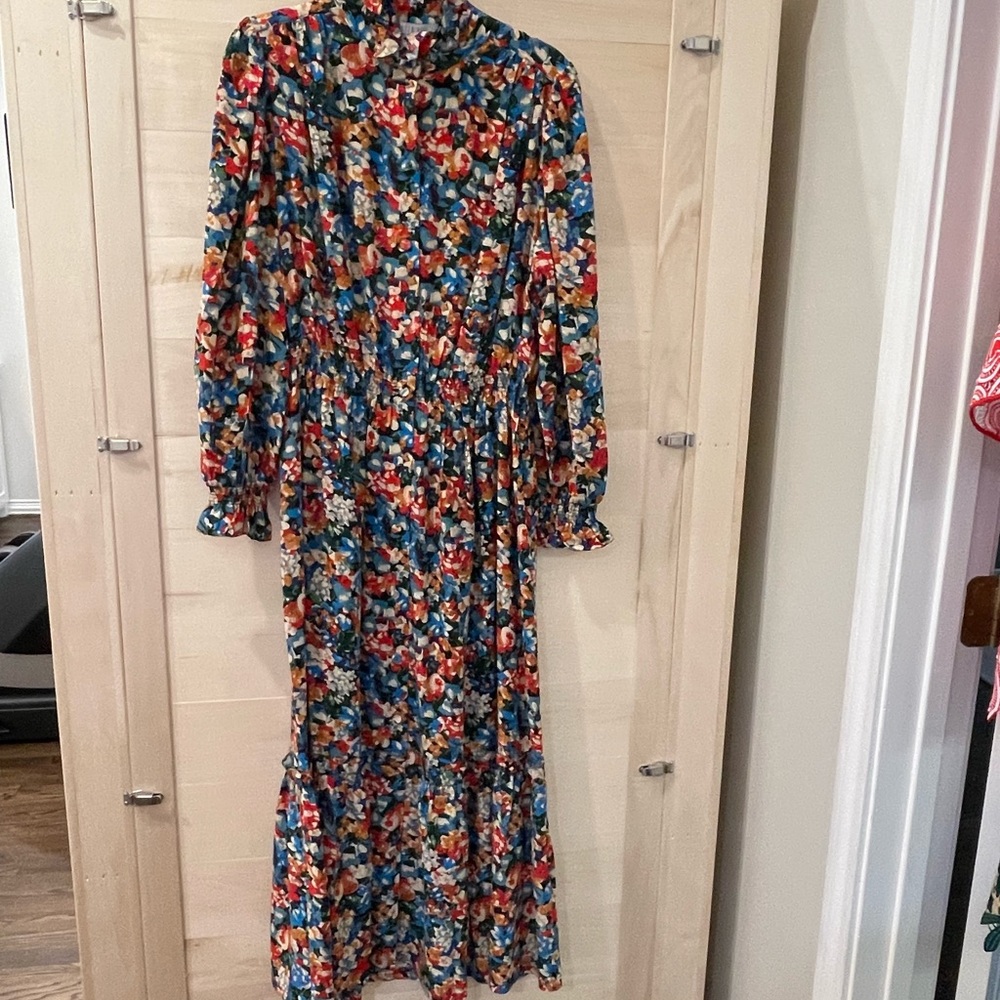 Hunter Bell silk maxi with slicked waist